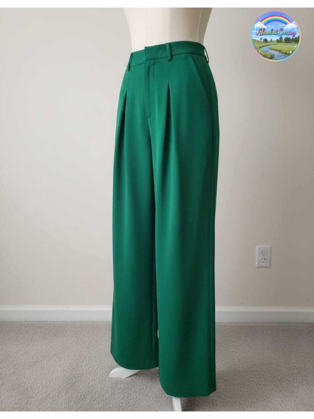 High Waisted Wide Leg Palazzo Pants Pleated Front Business Casual